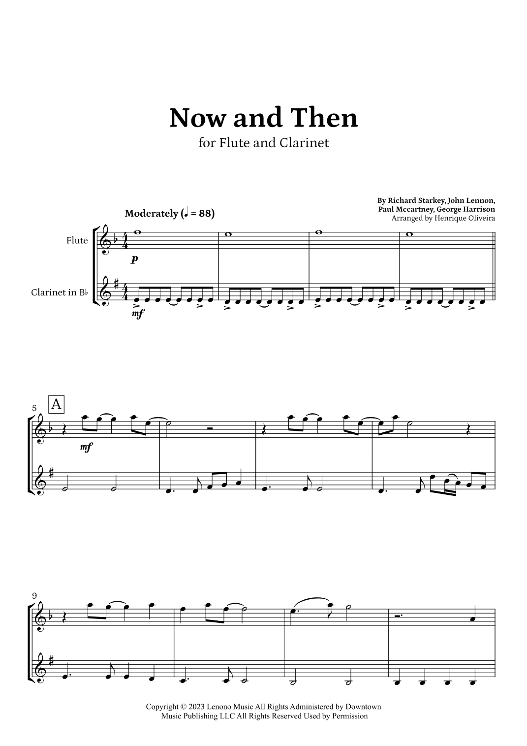Now And Then (arr. Henrique Oliveira)
