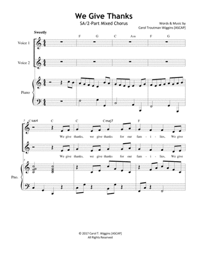 We Give Thanks (SA/2-Part Mixed)