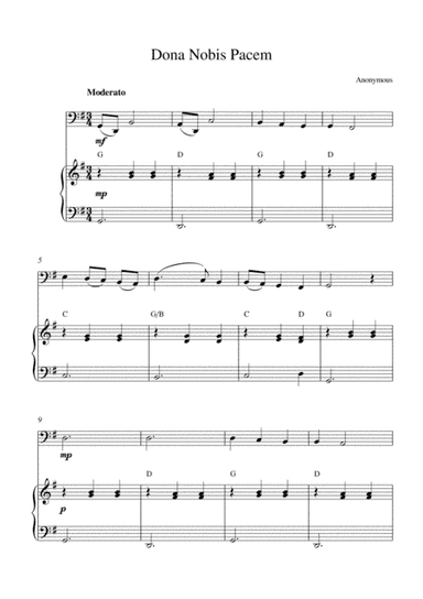 Dona Nobis Pacem (Grant us peace) (for cello solo and piano accompaniment) (arr. Kaiserin Rebecca)