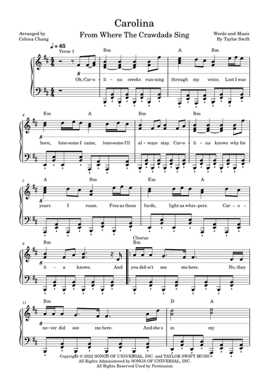 Carolina (arr. Celena Chang)