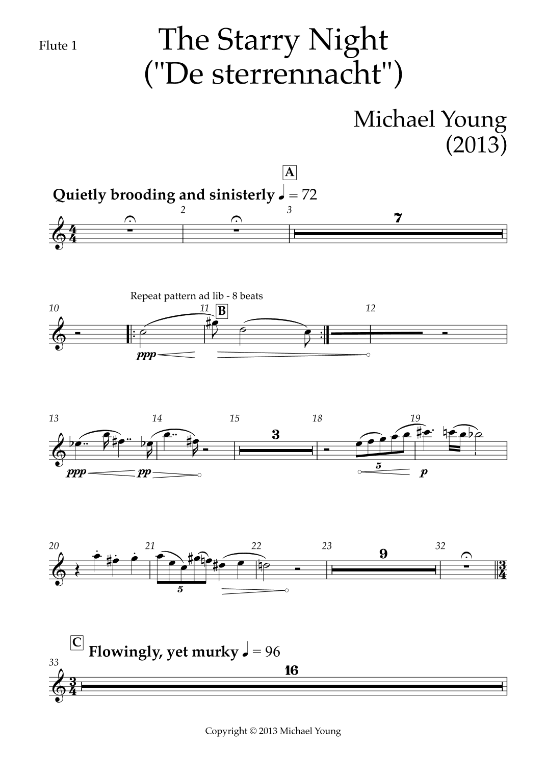 The Starry Night (Concert Band) - Parts