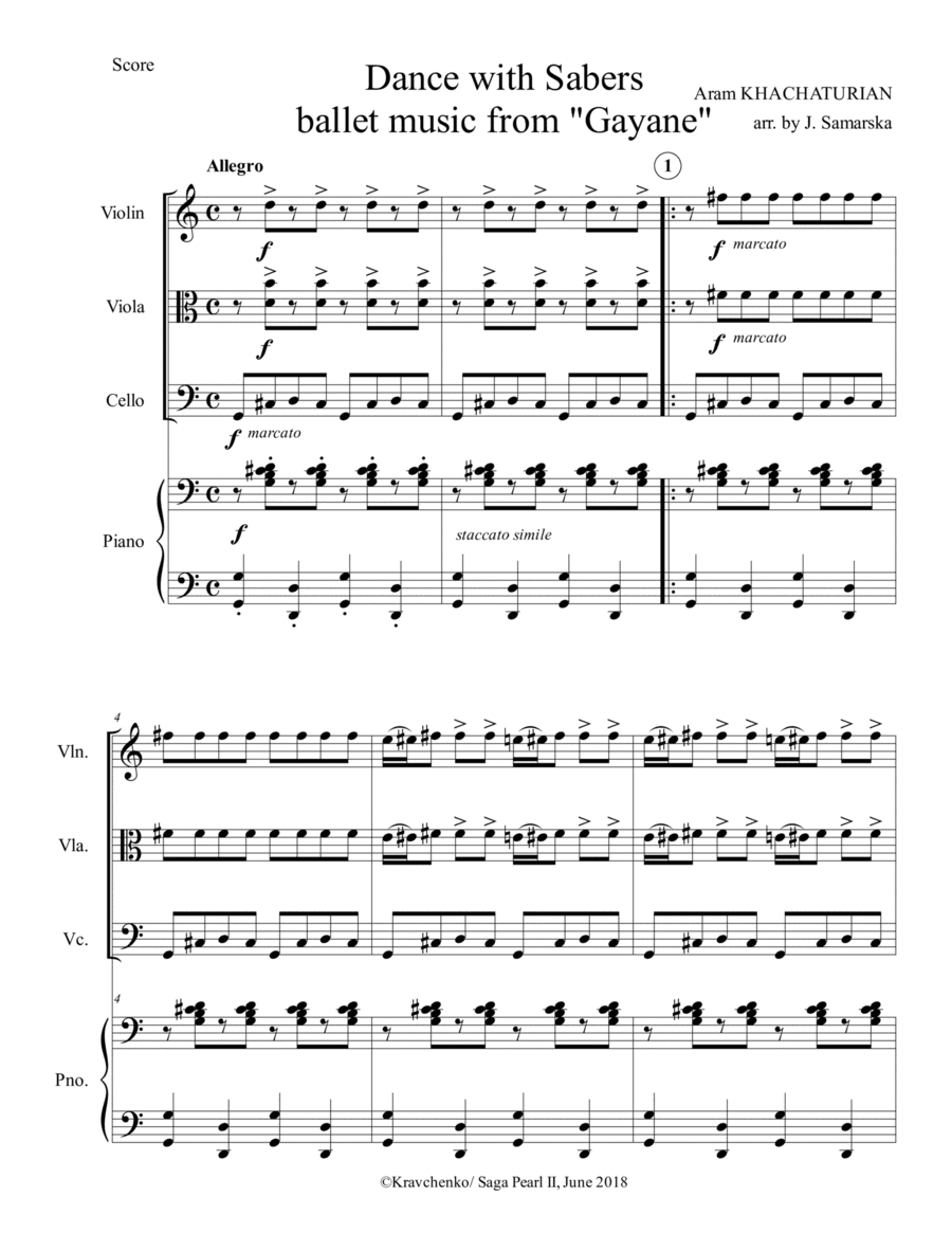 Sabre Dance (arr. Julia Samarska)