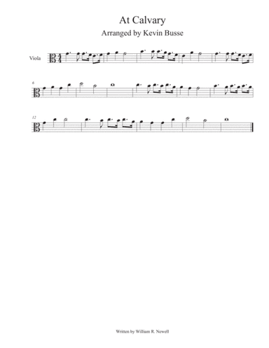At Calvary (Easy key of C) - Viola (arr. Kevin Busse)