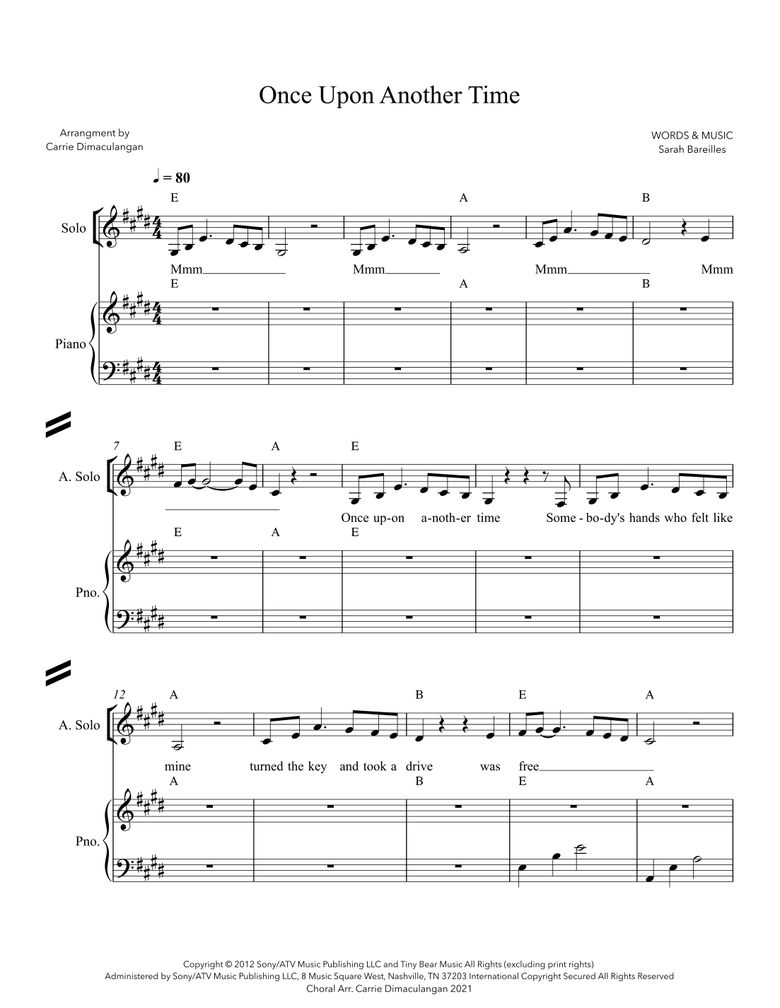 Once Upon Another Time (arr. Carrie Dimaculangan)