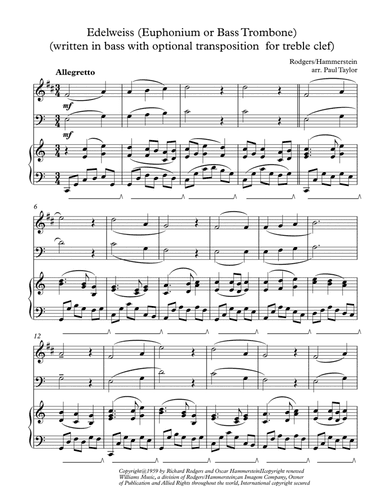 Edelweiss (arr. Paul Taylor)