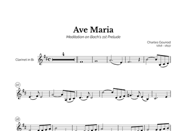 Ave Maria (Charles Gounod) for Easy Clarinet in Bb (arr. Marcos Soares)