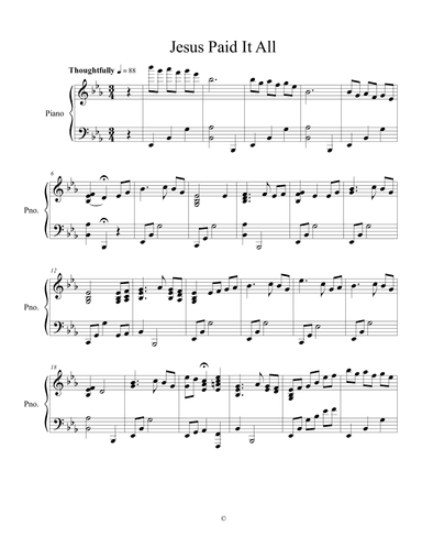 Jesus Paid It All (arr. Becky Briscoe)