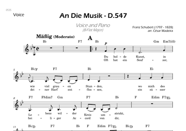 An Die Musik - Lead Sheet - Bb Major (arr. César Madeira)