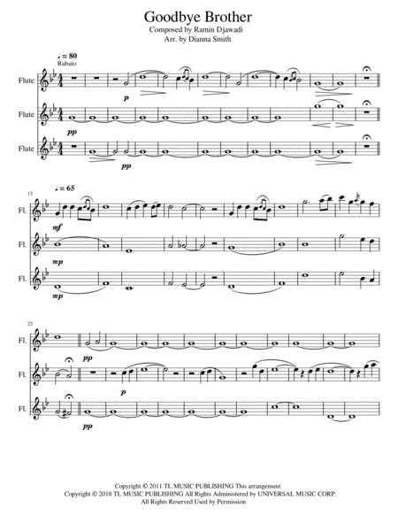 Goodbye Brother (arr. Dianna Smith)