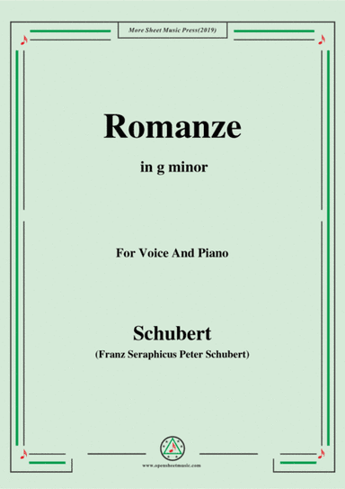 Schubert-Romanze,from 'the play Rosamunde',in g minor,Op.26,for Voice and Piano (arr. MSM)