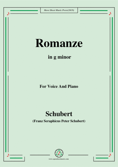 Schubert-Romanze,from 'the play Rosamunde',in g minor,Op.26,for Voice and Piano (arr. MSM)
