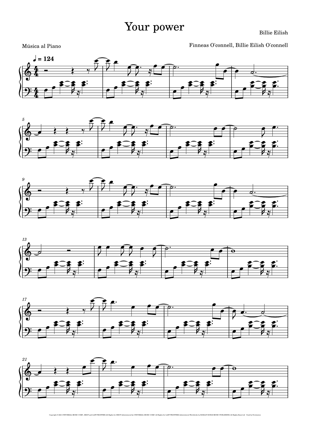 Your Power (arr. Música al Piano)
