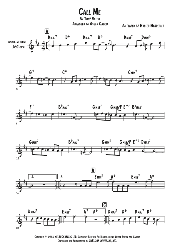 Call Me (arr. Otger Garcia)