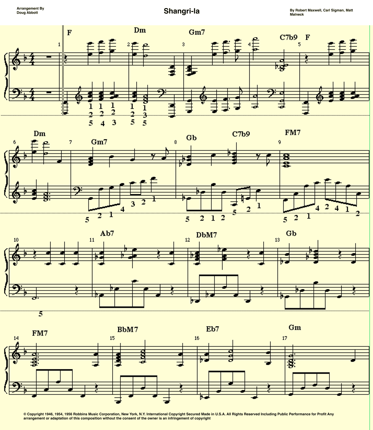 Shangri-la (arr. Doug Abbott)
