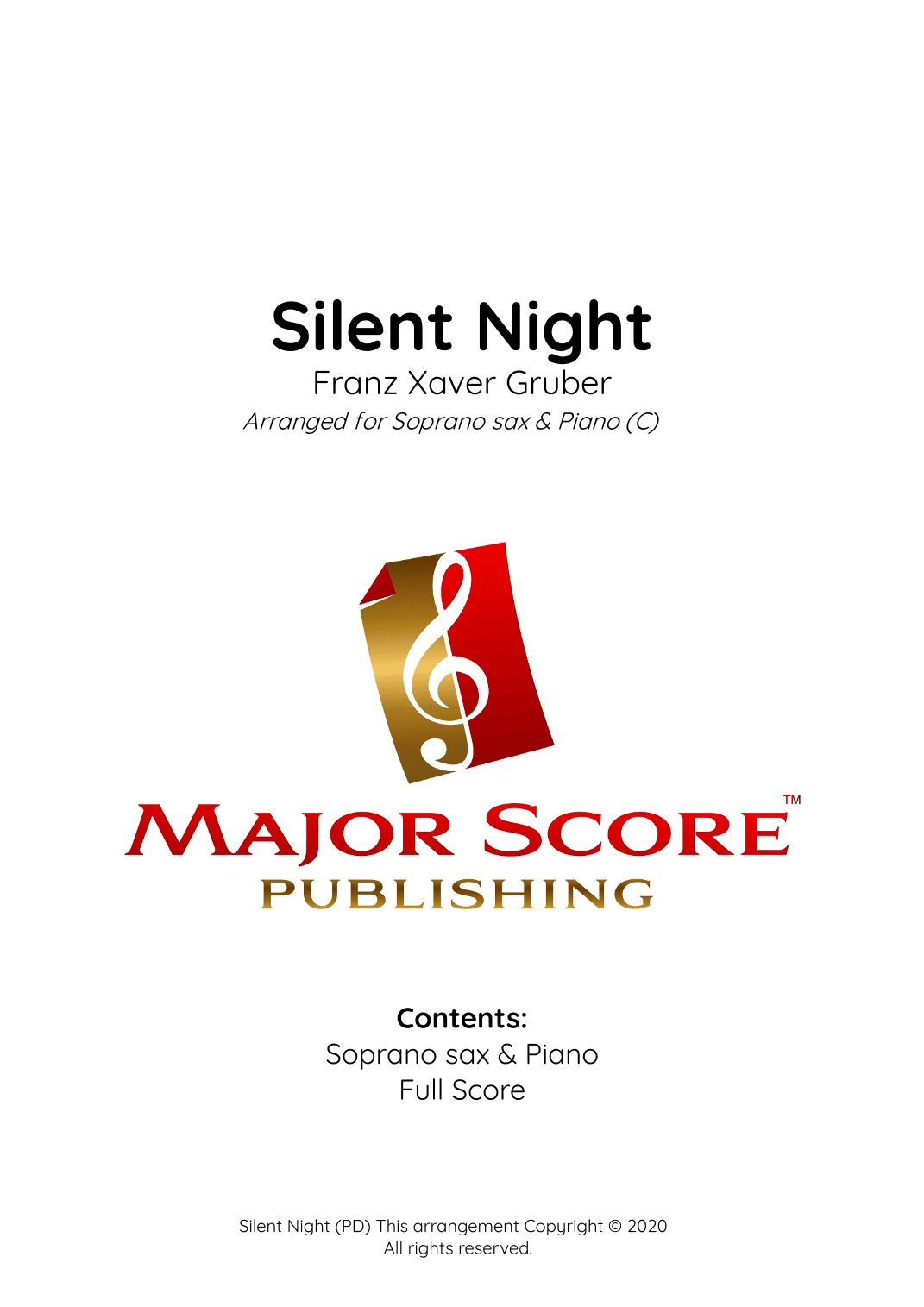 Silent Night | Soprano Sax & Piano (C) (arr. MAJOR SCORE PUBLISHING TM.)