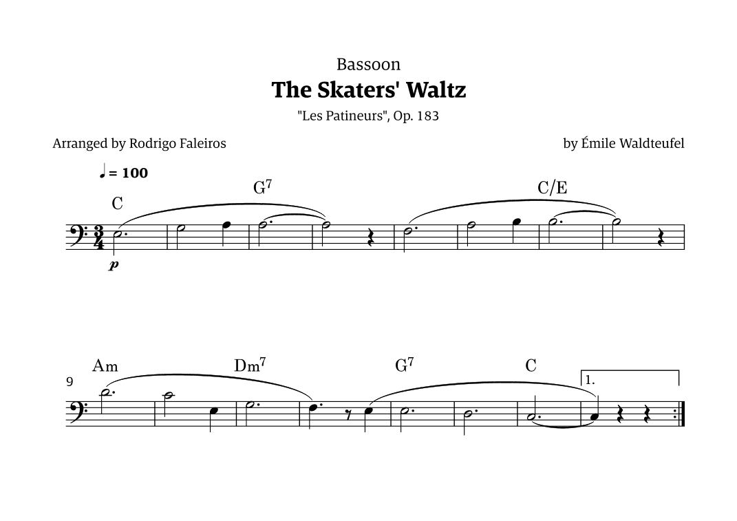 The Skaters Waltz (for beginners) (arr. Rodrigo Faleiros)