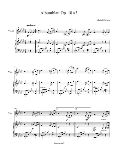 Albumblatt Op. 18 #3 (arr. Nick Lacanski)