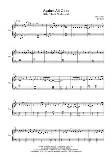 Against All Odds (take A Look At Me Now) (arr. Jay Bahk)