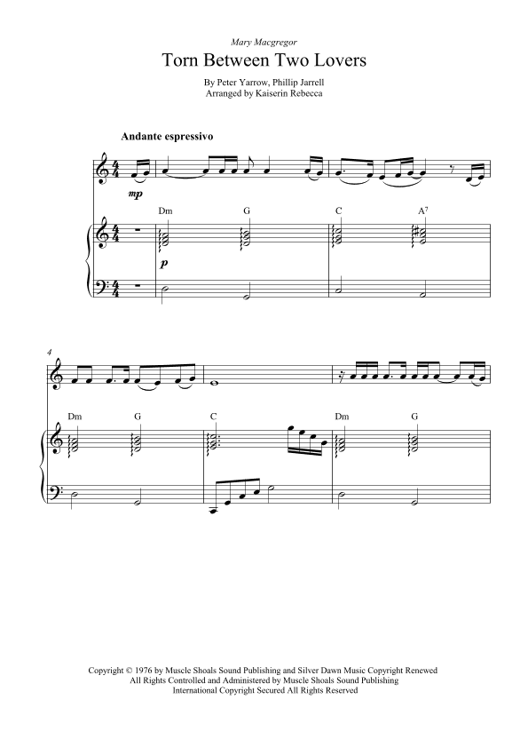 Torn Between Two Lovers (arr. Kaiserin Rebecca)