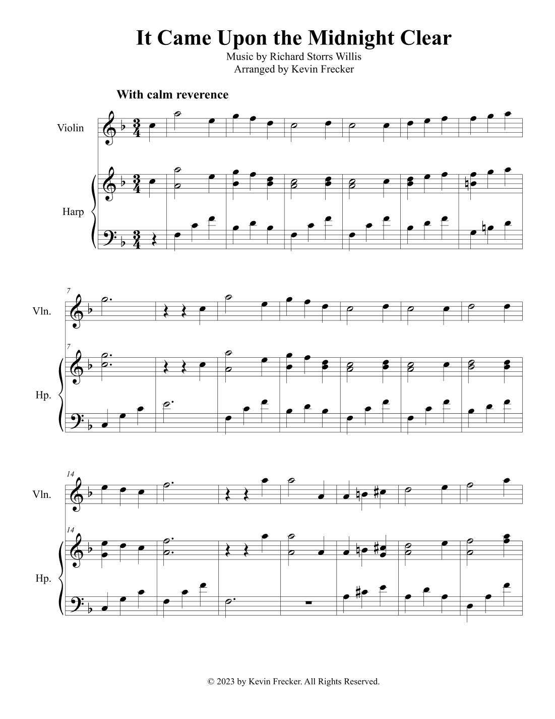 It Came Upon the Midnight Clear (arr. Kevin Frecker)