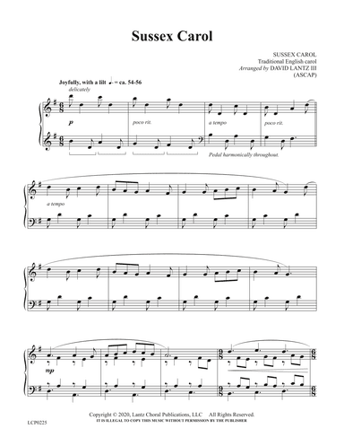 Sussex Carol (arr. David Lantz III)