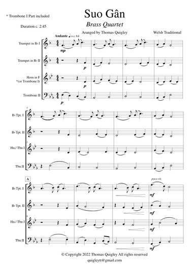 Suo Gân (arr. Thomas Quigley)