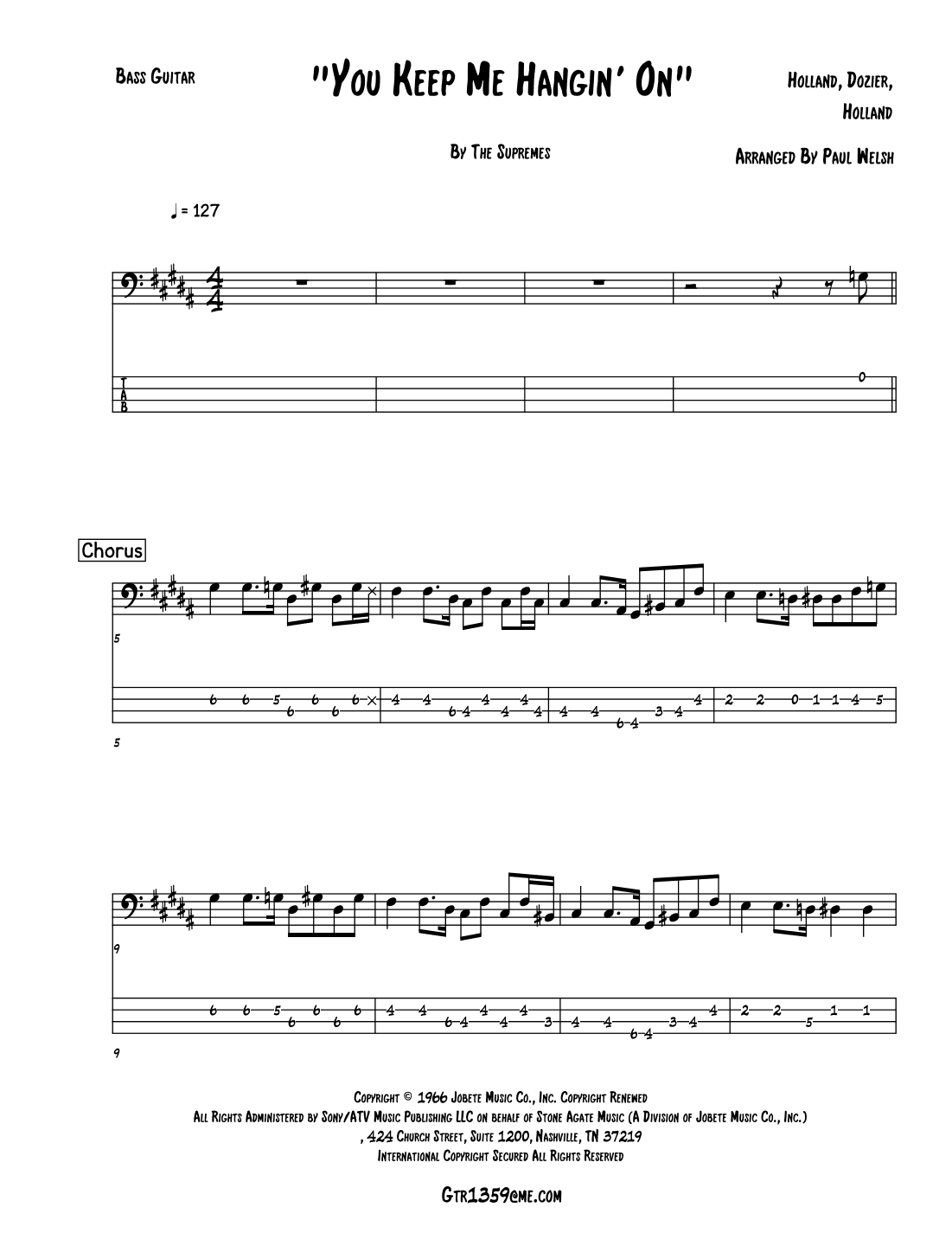 You Keep Me Hangin' On (arr. P Welsh)