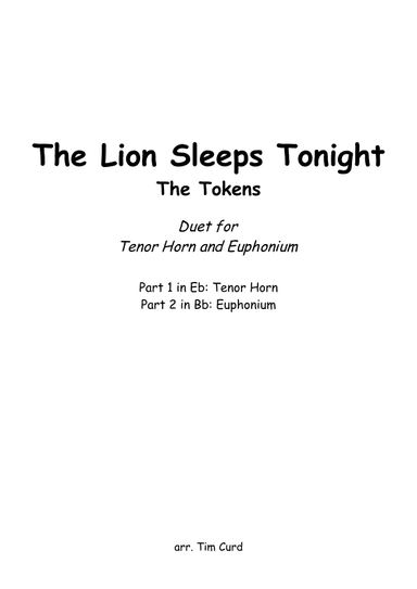 The Lion Sleeps Tonight (arr. Tim Curd)