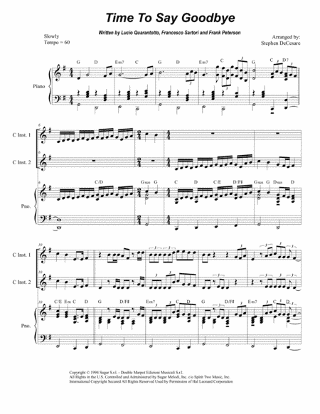 Time To Say Goodbye (arr. Stephen DeCesare)