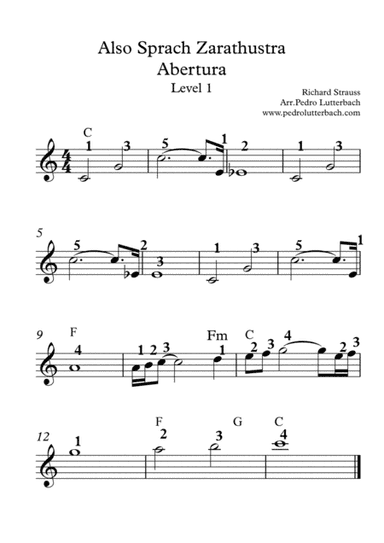 Also Sprach Zarathustra (arr. Pedro Lutterbach)