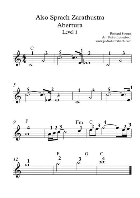 Also Sprach Zarathustra (arr. Pedro Lutterbach)