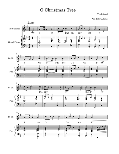 O Christmas Tree (Clarinet Solo with Piano) (arr. Tyler Adams)