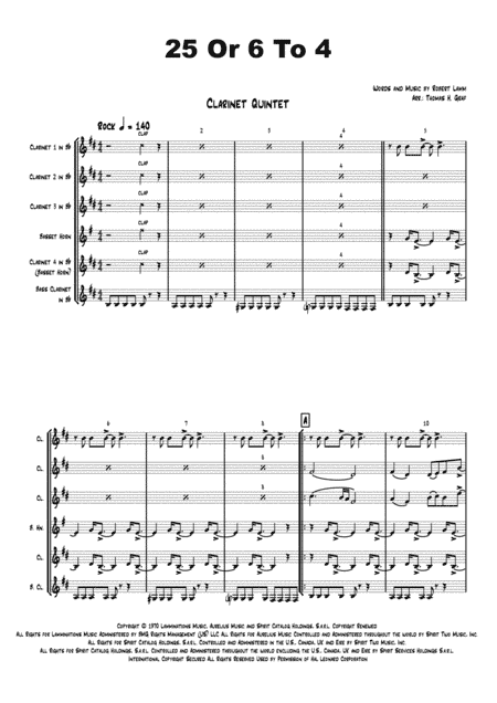 25 Or 6 To 4 (arr. Thomas H. Graf)