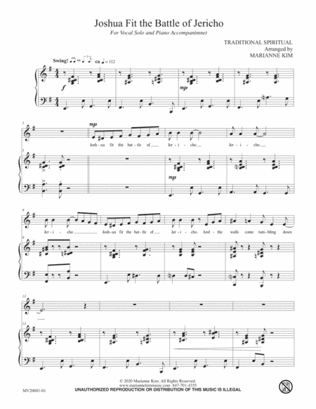 Joshua Fit the Battle of Jericho (arr. Marianne Kim)