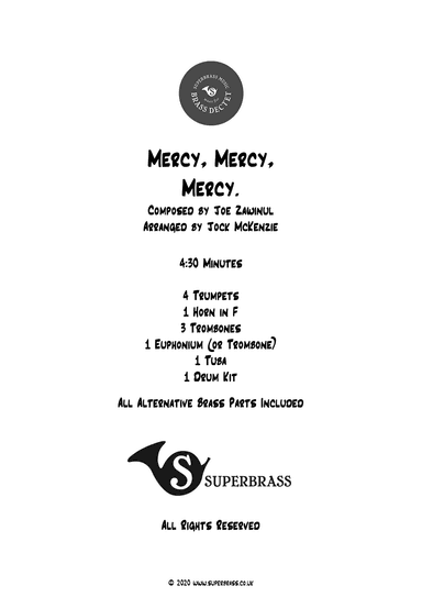 Mercy, Mercy, Mercy (arr. Jock McKenzie)