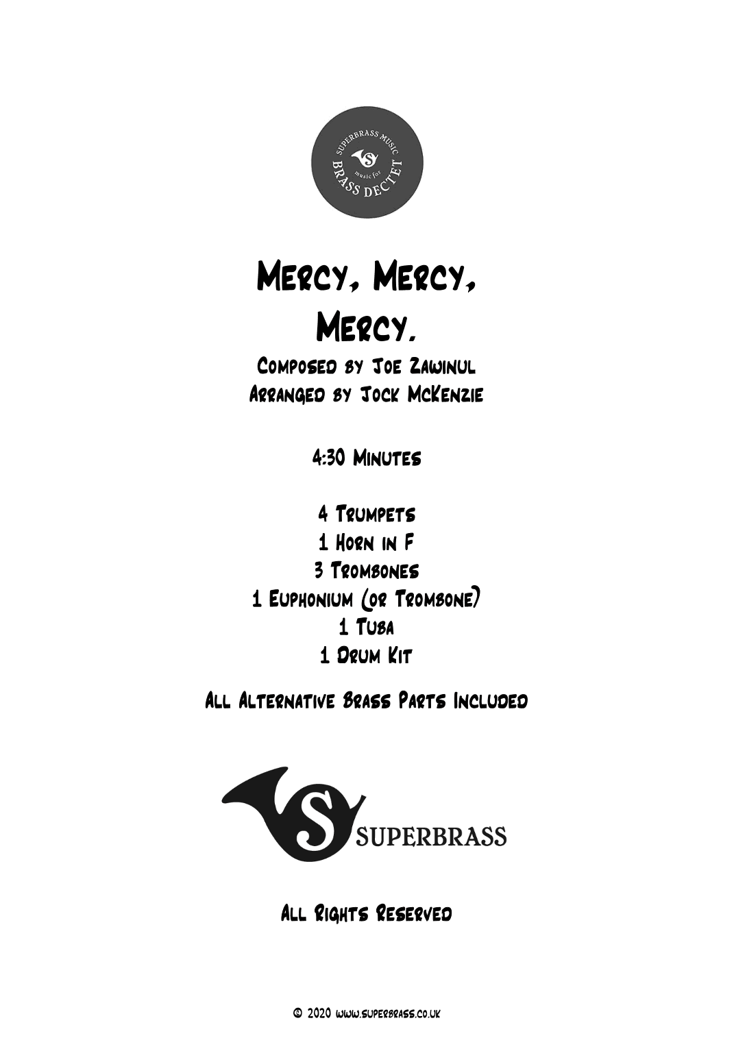 Mercy, Mercy, Mercy (arr. Jock McKenzie)