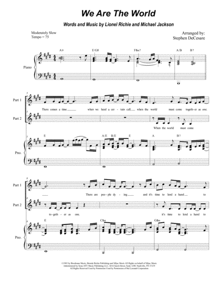 We Are The World (arr. Stephen DeCesare)