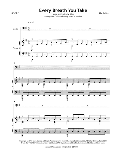 Every Breath You Take (arr. James M. Guthrie, ASCAP)