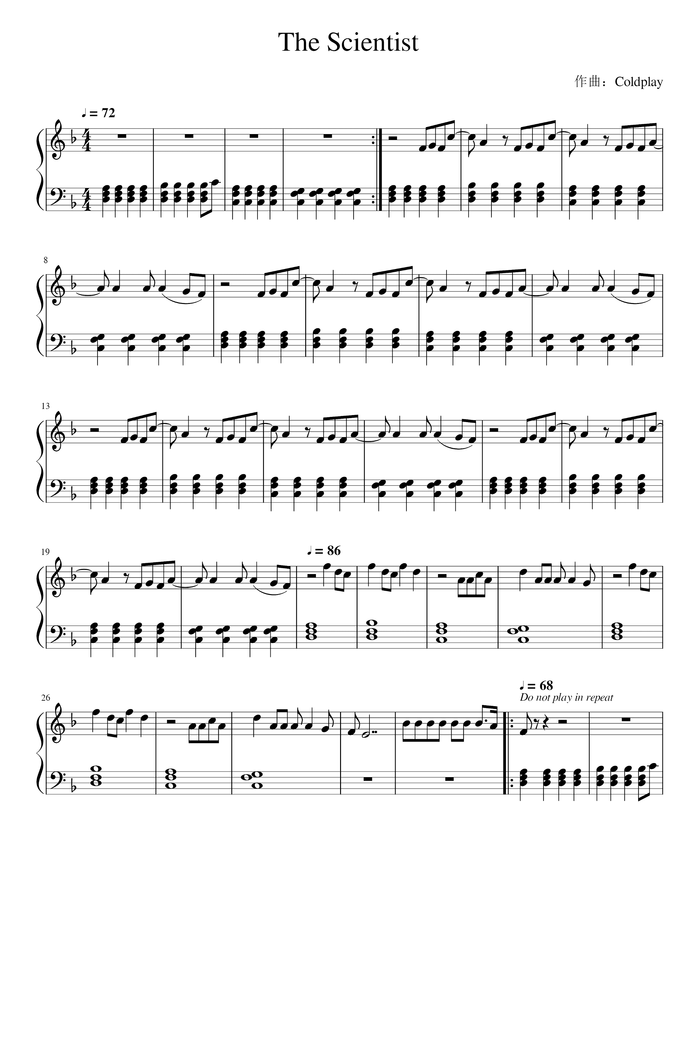 The Scientist (arr. Coldplay)