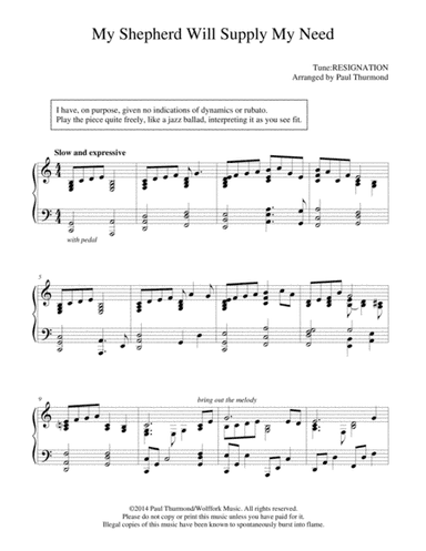 My Shepherd Will Supply My Need (arr. Paul Thurmond)