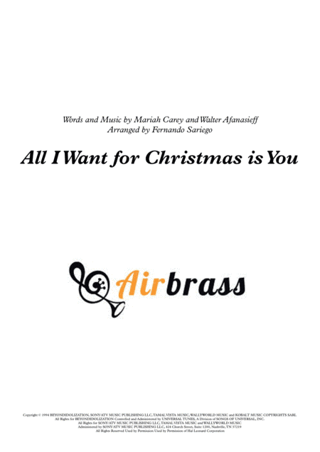 All I Want For Christmas Is You (arr. Air Brass Quintet, Fernando Sariego)