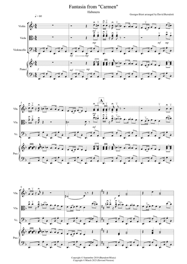 Habanera (Fantasia from Carmen) for String Trio (arr. David Burndrett)
