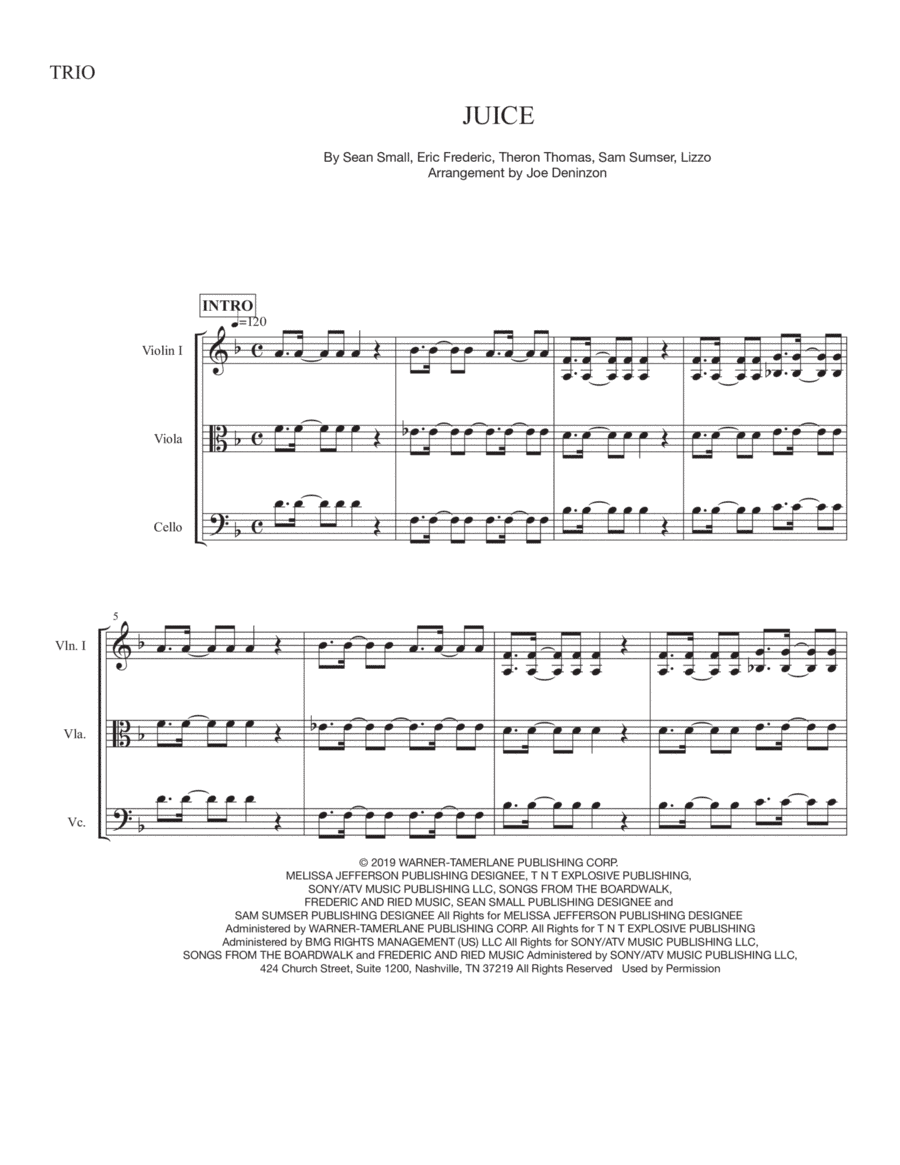 Juice (arr. Joe Deninzon)