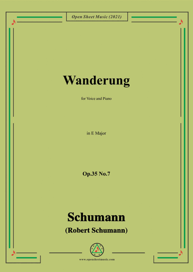 Schumann-Wanderung,Op.35 No.7 in E Major (arr. Open Cloud)