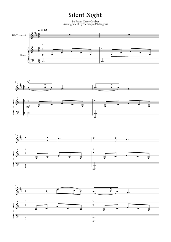 Silent Night (Stille Nacht) (arr. Henrique F Mangoni)
