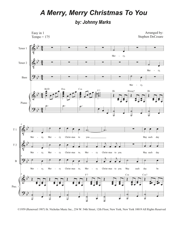 A Merry, Merry Christmas To You (arr. Stephen DeCesare)