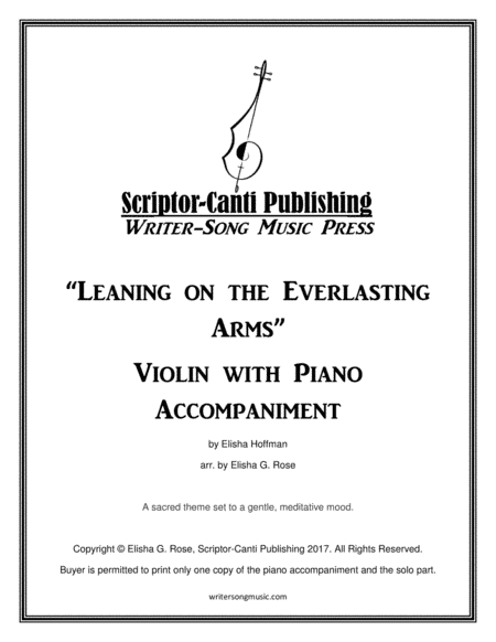 Leaning on the Everlasting Arms - Violin (arr. Elisha G. Rose)
