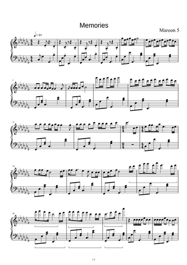 Memories (arr. Maroon 5)