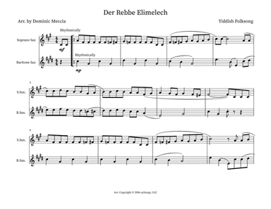 Der Rebbe Elimelech (the Rebbe Elimelech) (arr. Dominic Meccia)