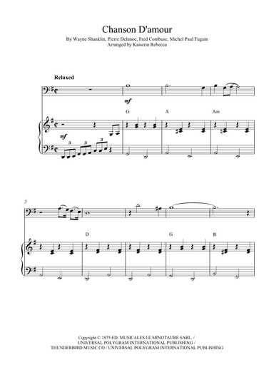Chanson D'amour (the Ra-da-da-da-da Song) (arr. Kaiserin Rebecca)